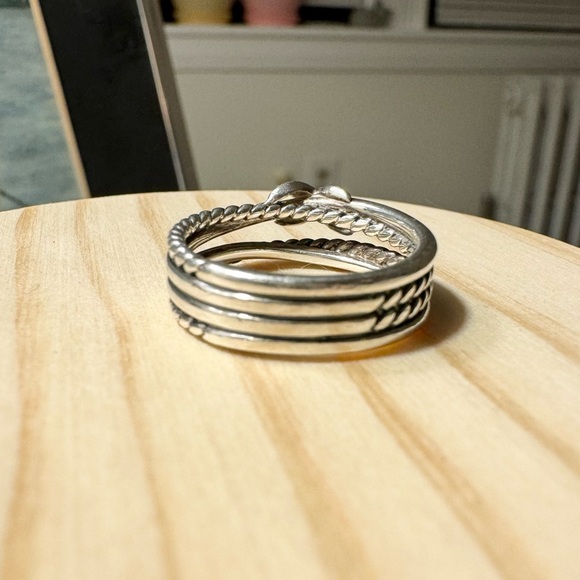 David Yurman X Crossover Band Ring Sterling Silver with Diamonds - size 7 w/ Box - Picture 9 of 12